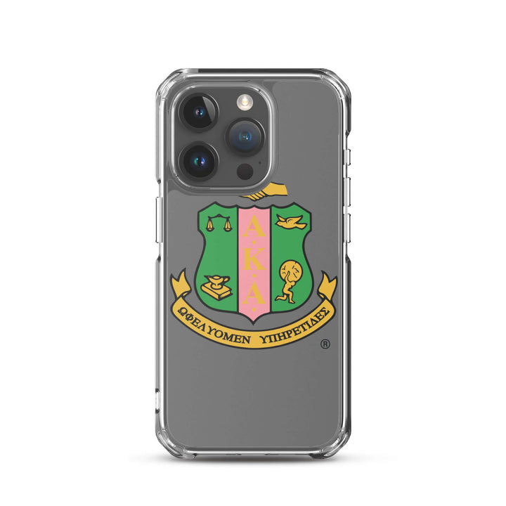 AKA Clear Case for iPhone® featuring sorority crest, a stylish protector for Greek gear lovers.