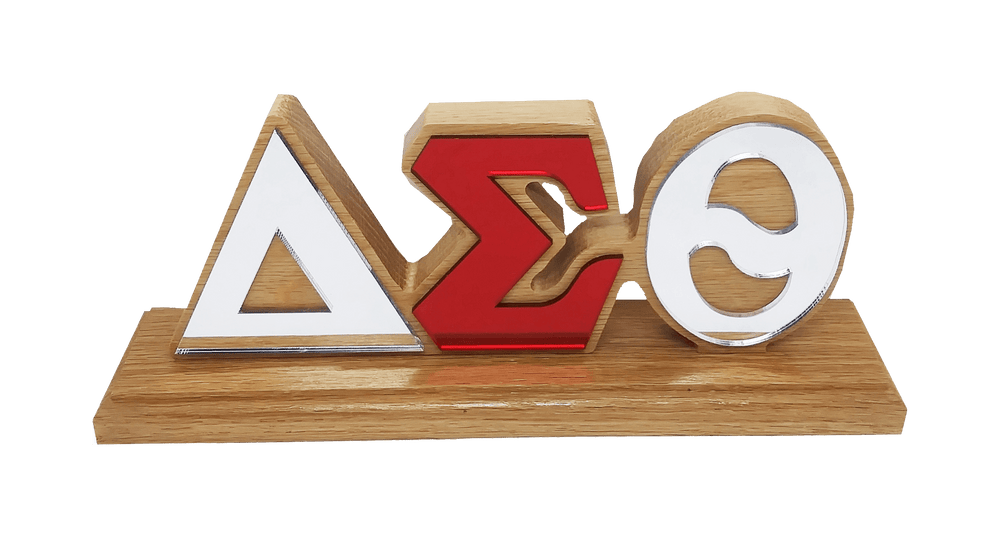 Delta Desktop Letters showcasing sorority symbols, perfect for displaying Delta Sigma Theta pride in any workspace.
