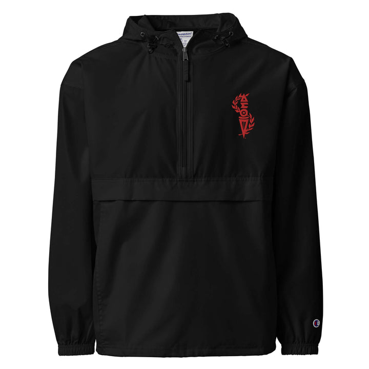 Delta Sigma Theta packable jacket, wind and rain resistant, perfect for sorority and fraternity paraphernalia.