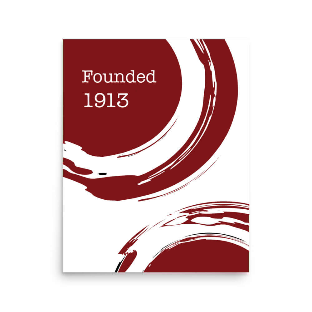 Delta Elements Poster Part 2, featuring bold red swirls with "Founded 1913" for sorority and fraternity Greek gear.
