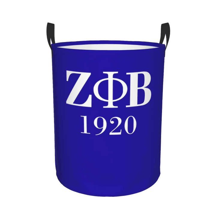 Blue Zeta Phi Beta hamper featuring the letters ZΦB and the year 1920, perfect for sorority and fraternity paraphernalia.
