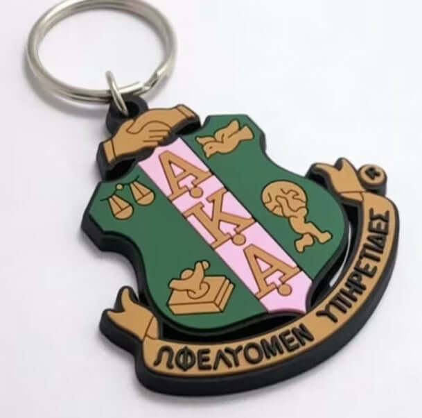 AKA Crest Keychain, a symbol of sorority pride and unity, featuring the iconic crest in vibrant colors, perfect Greek gear accessory.