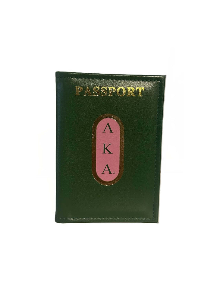 AKA leather passport holder, 4"x5.5", perfect for sorority and fraternity greek gear paraphernalia.