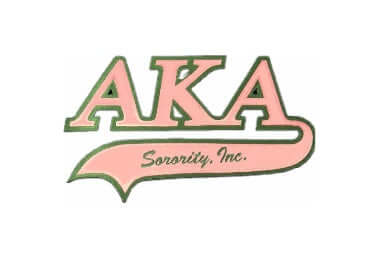 AKA Sorority embroidered patch showcasing the iconic logo, perfect for Greek gear and sorority apparel.