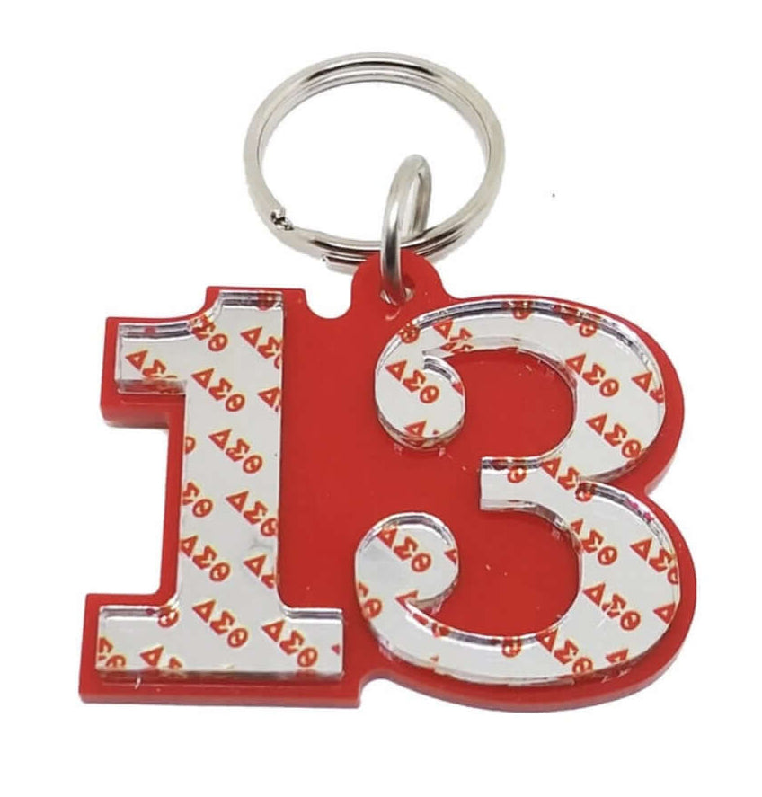 Delta Keychain featuring intake number 13, perfect sorority paraphernalia and Greek gear for Delta Sigma Theta members.