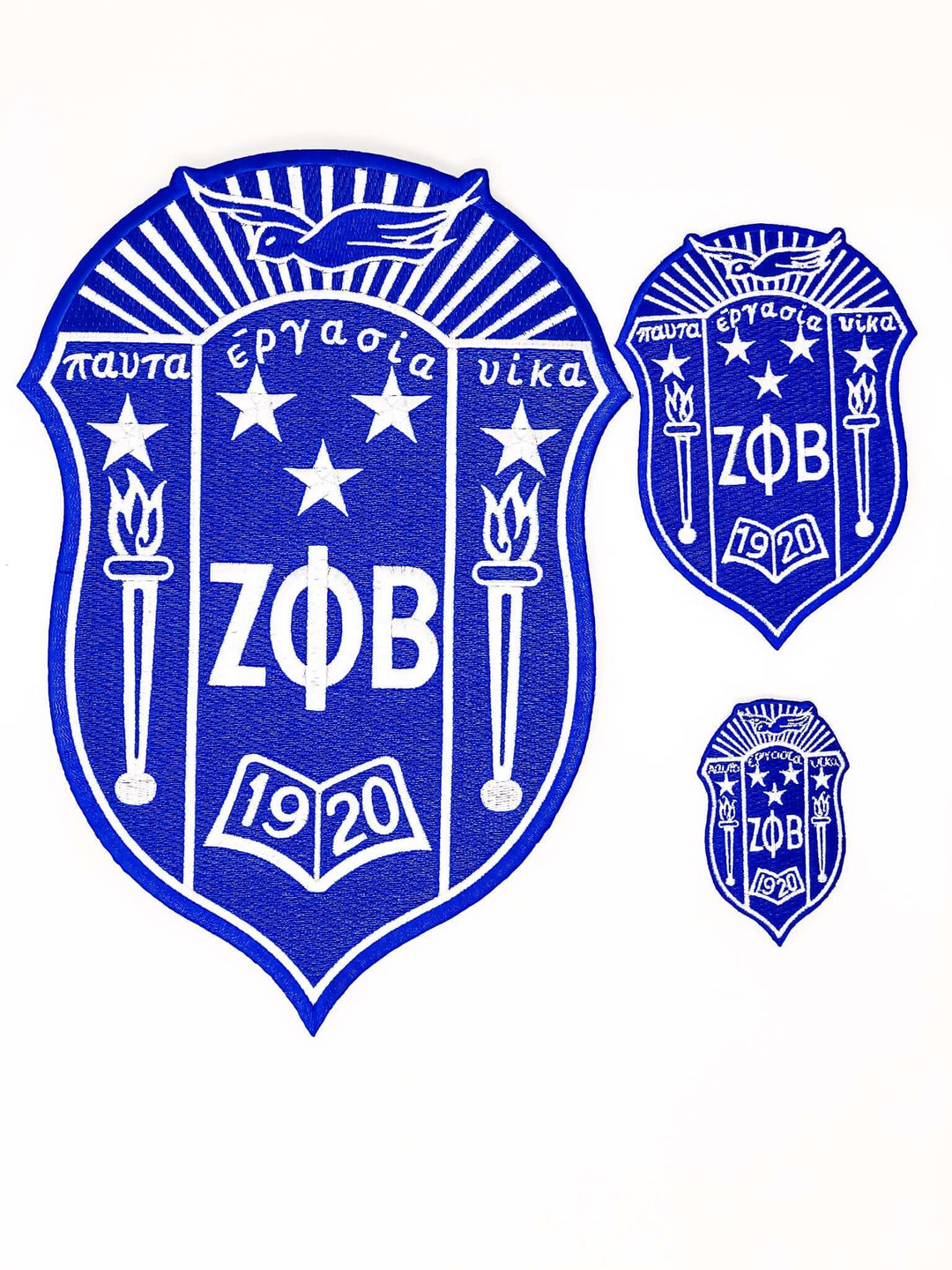 Zeta Patch - Shield featuring ZΦB emblem, ideal Greek gear for sororities and fraternities, showcasing pride and tradition.