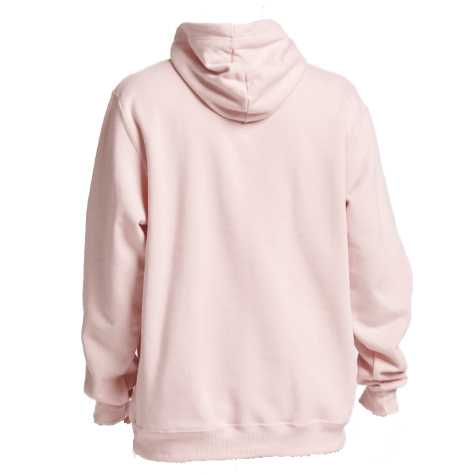 Back view of AKA 1908 pink hooded sweatshirt, perfect for sorority and fraternity gear. Stay stylish and warm!