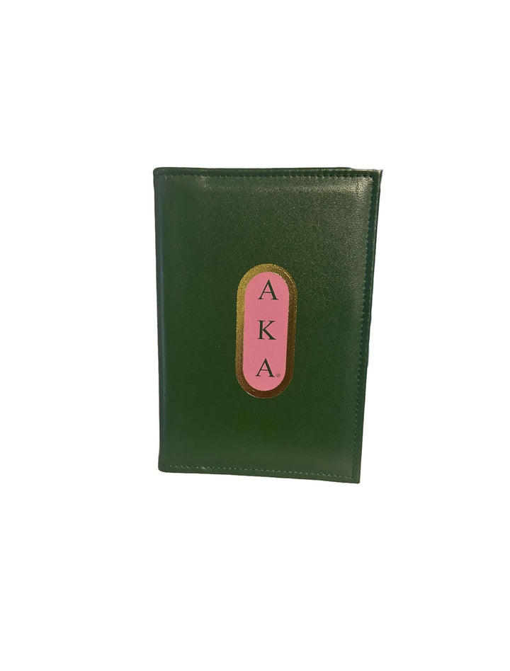 AKA leather document holder, perfect for sorority and fraternity paraphernalia, 5.25"x7.5" for Greek gear organization.