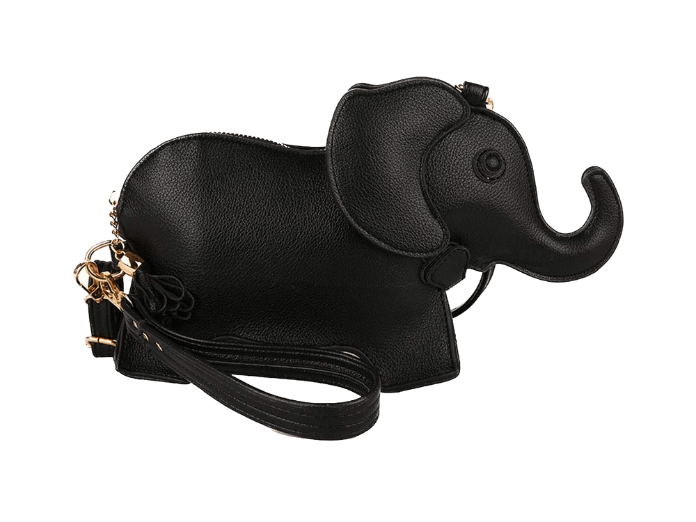 Cute black Delta elephant crossbody purse, adjustable strap, perfect for sorority and fraternity Greek gear.