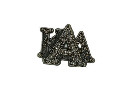 AKA sorority pin featuring 3D design and pearl accents, perfect for showcasing Greek gear and sisterhood pride.