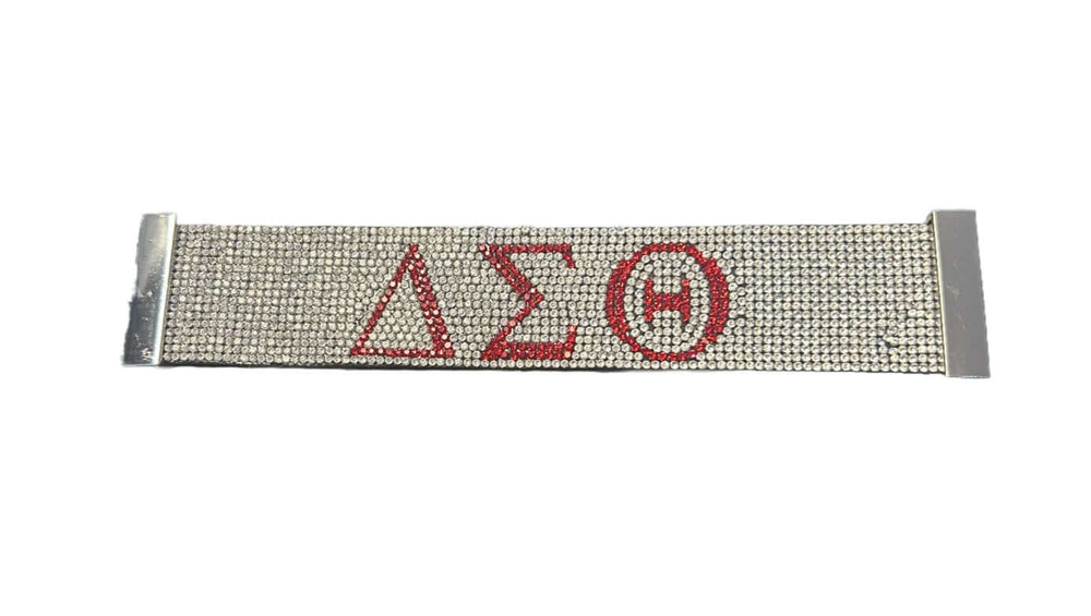Delta Jewelry Bling Bracelet featuring sorority symbols, perfect for Greek gear and special occasions.