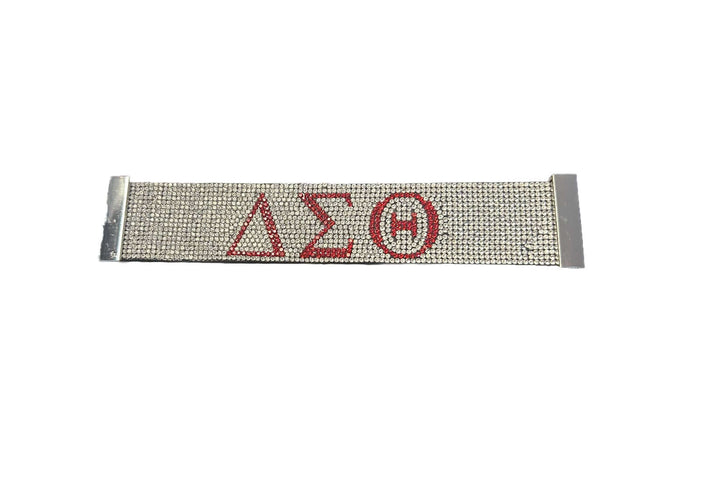 Delta Jewelry Bling Bracelet featuring sorority symbols, perfect for Greek gear and special occasions.