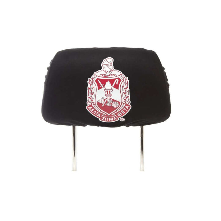 Delta Sigma Theta car seat headrest cover, perfect for showing off your sorority pride in your vehicle.