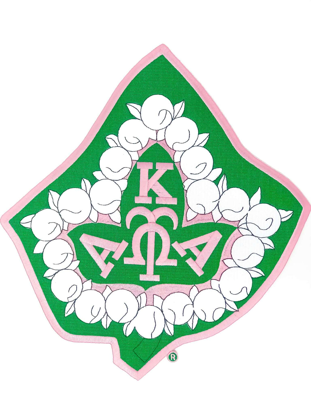 AKA Patch - Ivy featuring green leaf design, cotton bolls, and Greek letters, perfect for sorority and fraternity paraphernalia.