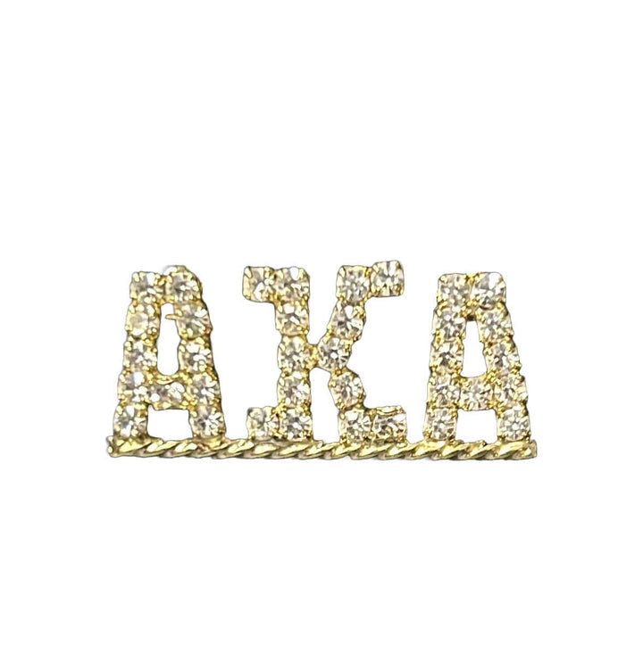 AKA rhinestone pin, elegant sorority paraphernalia, perfect for Greek gear collection.