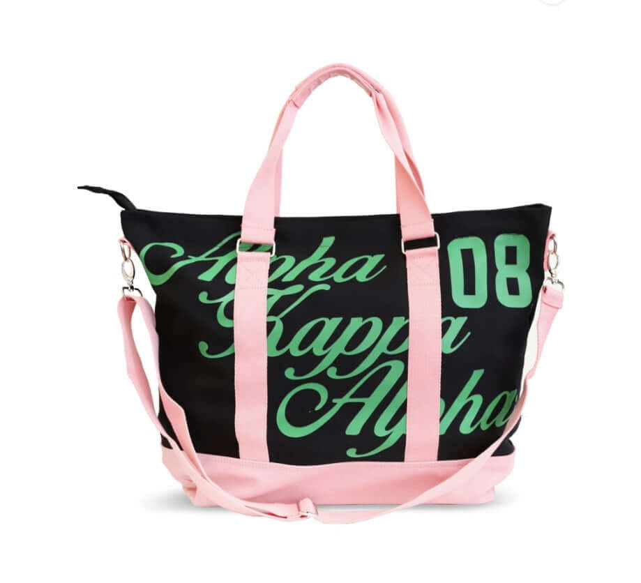 AKA Canvas Tote Bag featuring vibrant lettering and sturdy handles, ideal for sorority paraphernalia and everyday use.
