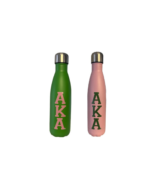 Alpha Kappa Alpha Water Bottle - Stainless Steel with Letters