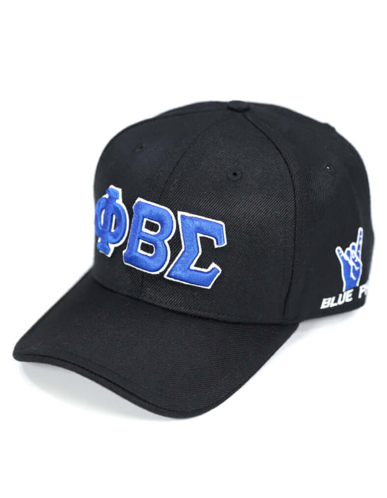 Phi Beta Sigma symbol hat in black, ideal sorority and fraternity paraphernalia for Greek gear enthusiasts.