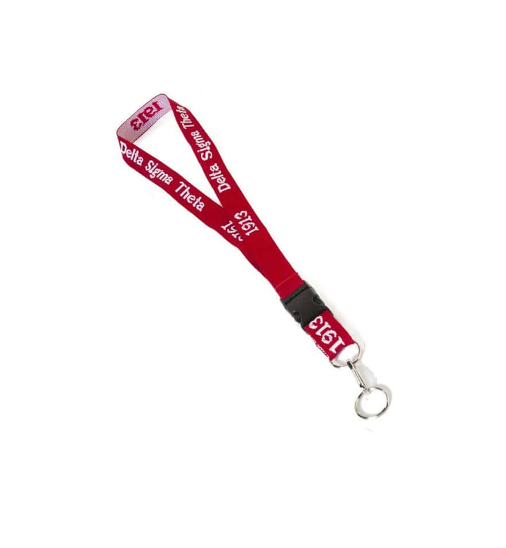 Delta Embroidered Lanyard in red, ideal for sorority and fraternity paraphernalia, perfect for keys and ID badges.
