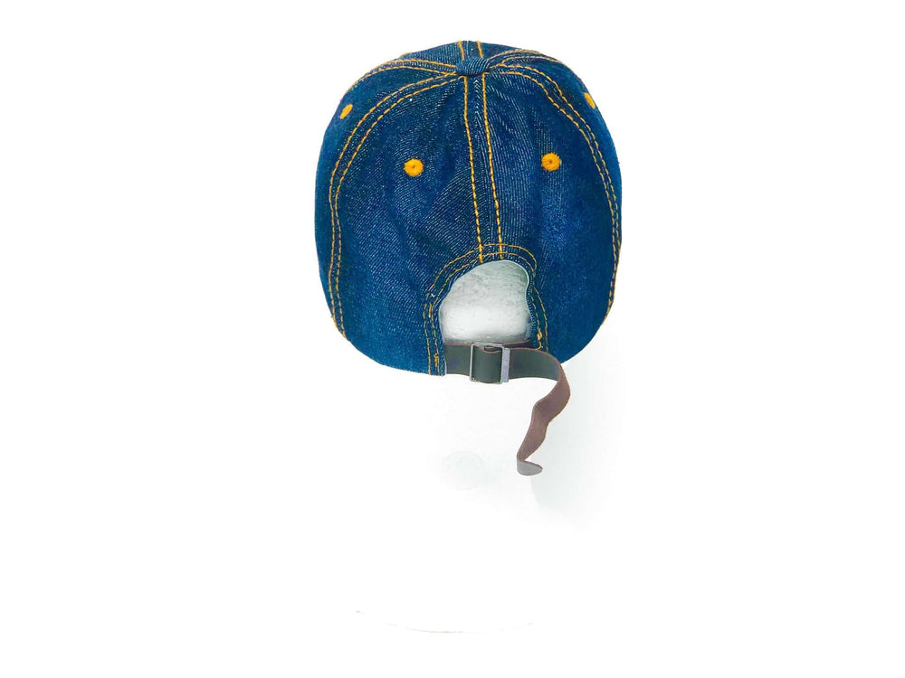 Back view of Delta Hat - Bling Cap featuring adjustable faux leather strap, perfect for sorority and fraternity gear.