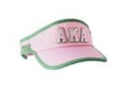 Chic AKA Sun Visor in pink and green, perfect for sorority members seeking stylish sun protection and Greek gear.