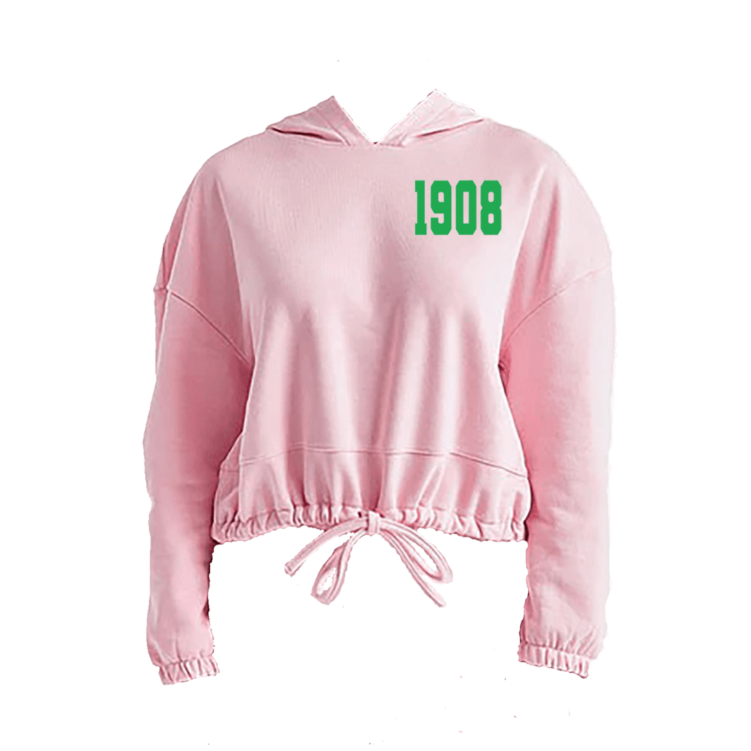 AKA Oversized Cropped Pink Hoodie for Sororities A W Greek Shop