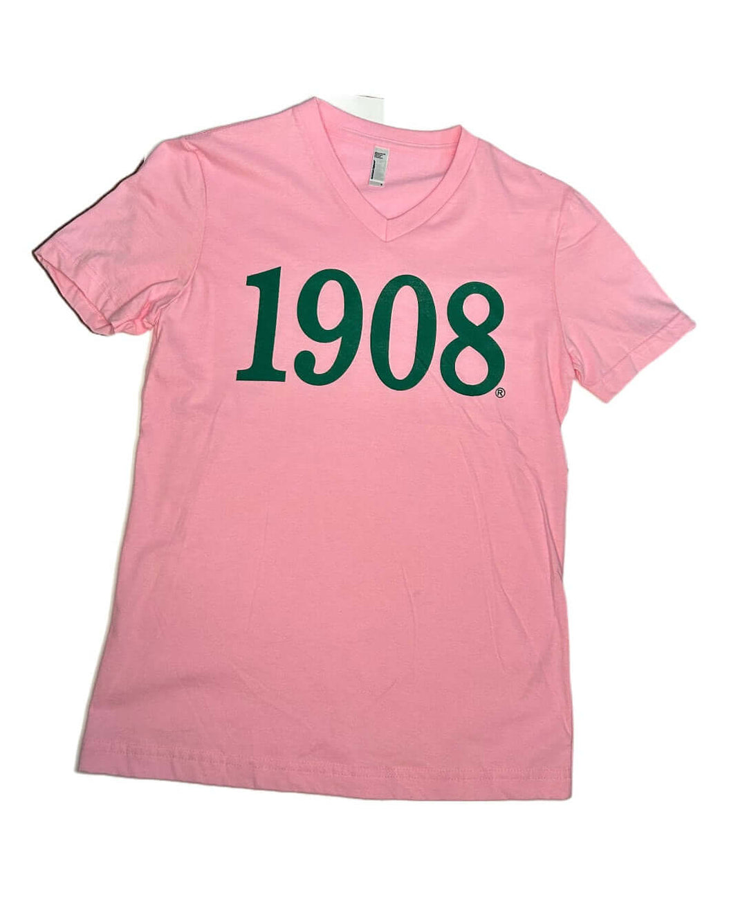 Pink AKA T-Shirt with "1908" design, perfect for sorority and fraternity Greek gear and paraphernalia.