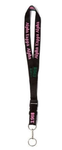 AKA embroidered lanyard for sorority and fraternity paraphernalia, 36-inch loop ideal for keys or IDs.