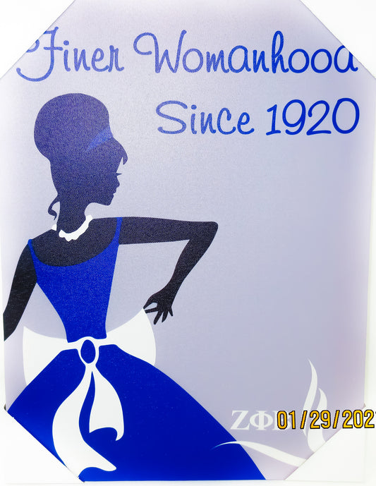 Zeta Print - Finer Womanhood on Blue Canvas