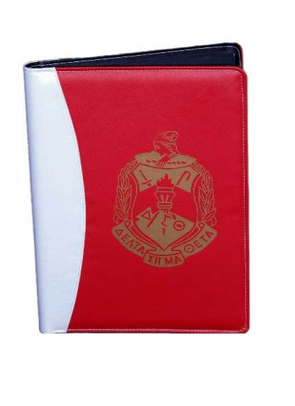 Delta Padfolio featuring Delta Sigma Theta emblem, perfect for sorority members to showcase pride and stay organized.