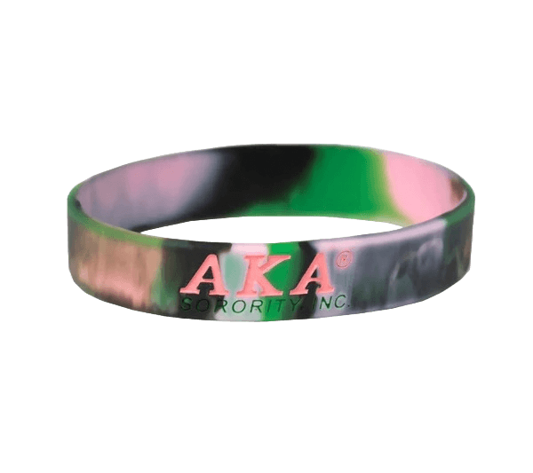 AKA silicone bracelet featuring Greek letters, perfect sorority gear for showcasing your sisterhood pride.