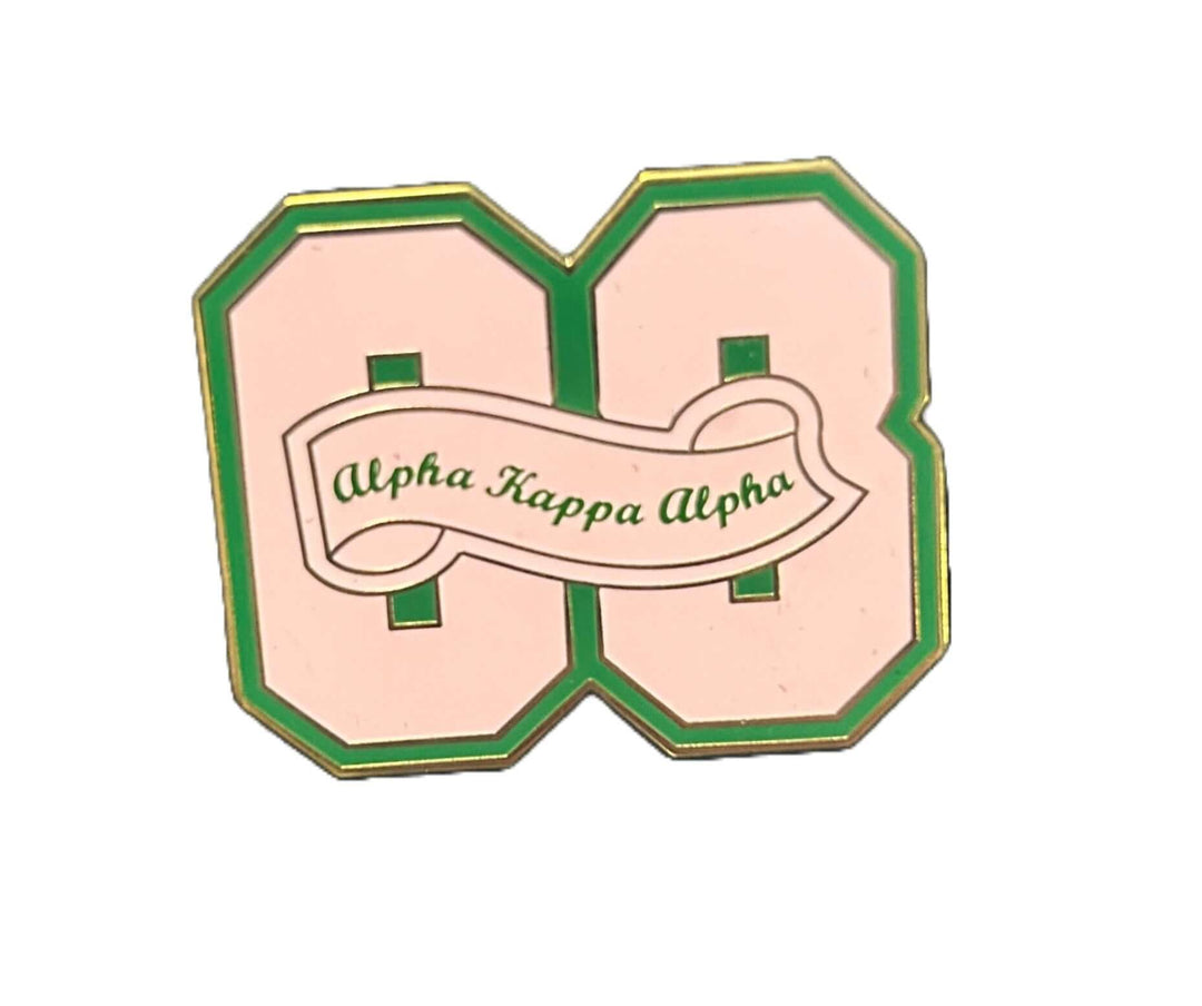 AKA 08 pin showcasing Alpha Kappa Alpha sorority, a symbol of pride and tradition in Greek gear and paraphernalia.
