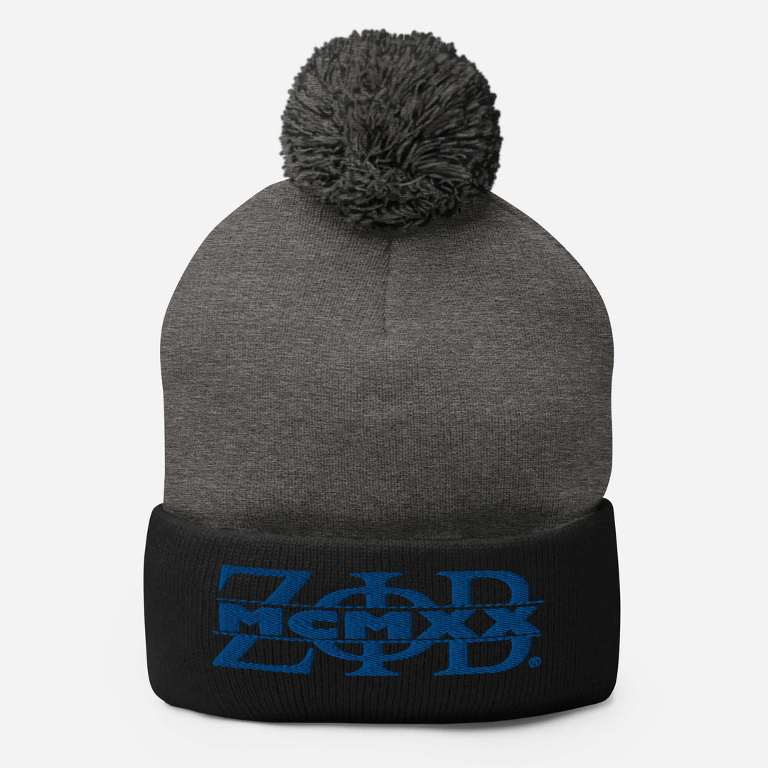 Zeta Phi Beta pom-pom beanie with embroidered logo, perfect for sorority and fraternity paraphernalia and Greek gear.