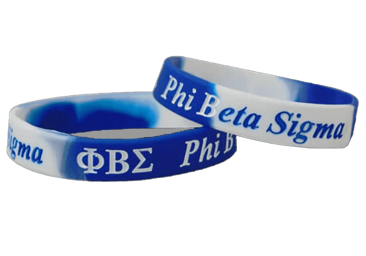 Phi Beta Sigma silicone bracelet, perfect Greek gear for frat and sorority paraphernalia.