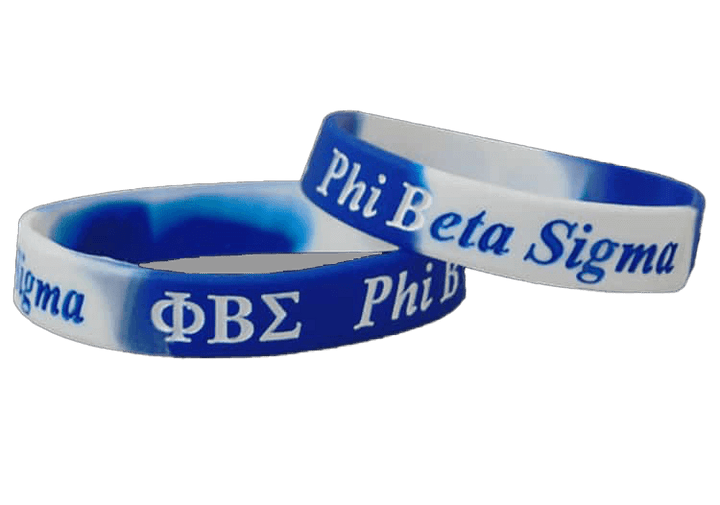 Phi Beta Sigma silicone bracelet, perfect Greek gear for frat and sorority paraphernalia.