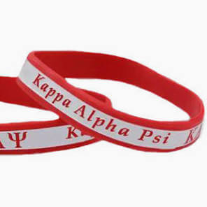Kappa Alpha Psi silicone bracelet designed for sorority and fraternity paraphernalia, perfect Greek gear for proud members.