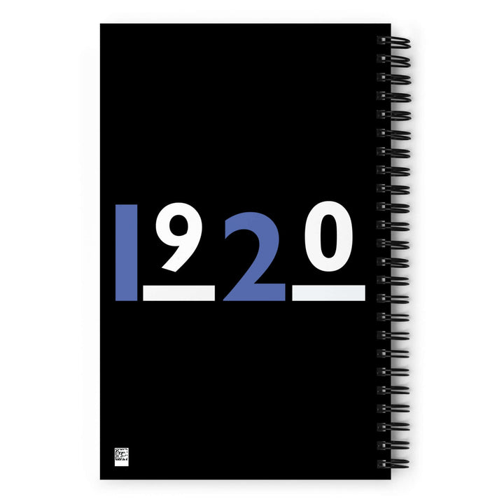 Zeta Phi Beta sorority black spiral notebook with 1920 design, perfect for Greek gear and note-taking motivation.
