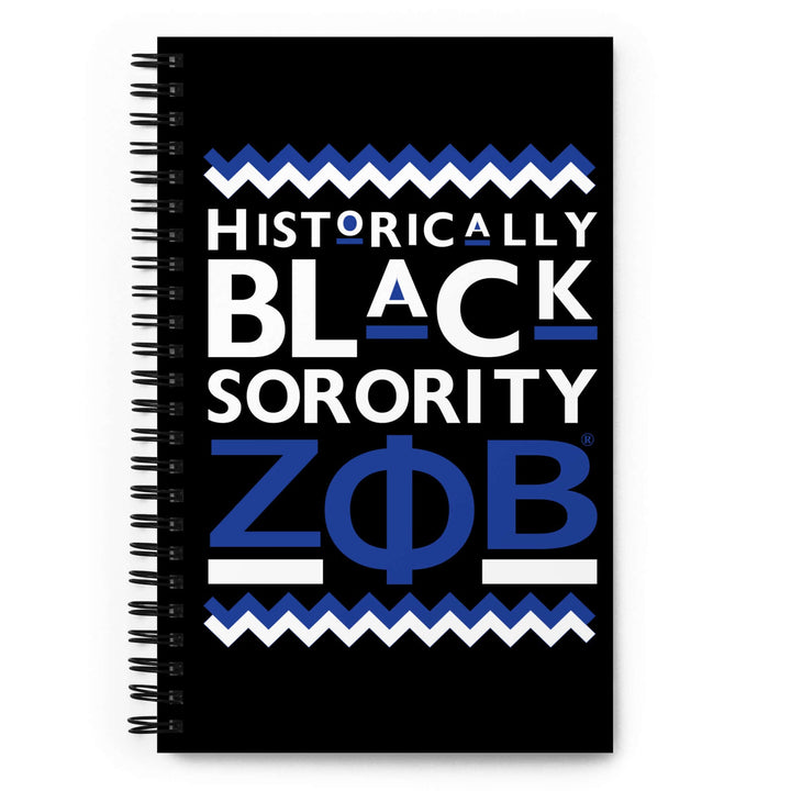 Zeta Phi Beta Greek-themed spiral notebook, historically black sorority, perfect for notes and ideas, stylish and motivational.