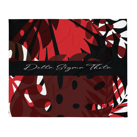 Delta Sigma Theta Floral Throw Blanket
