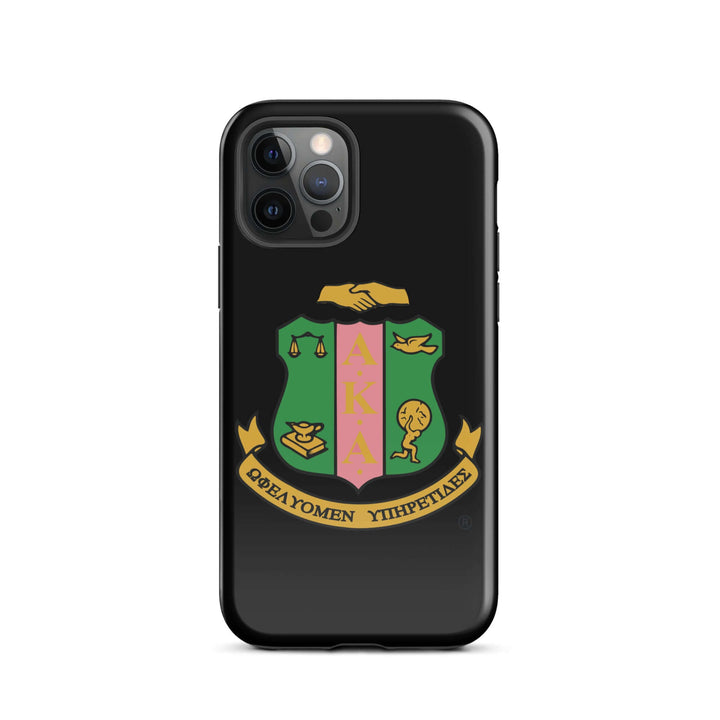AKA Shield Tough Case for iPhone® featuring sorority emblem, offering durable dual-layer protection and stylish Greek gear.