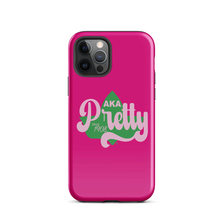 AKA Pretty Pink Ivy Tough Case for iPhone® - Stylish sorority paraphernalia with dual-layer protection.