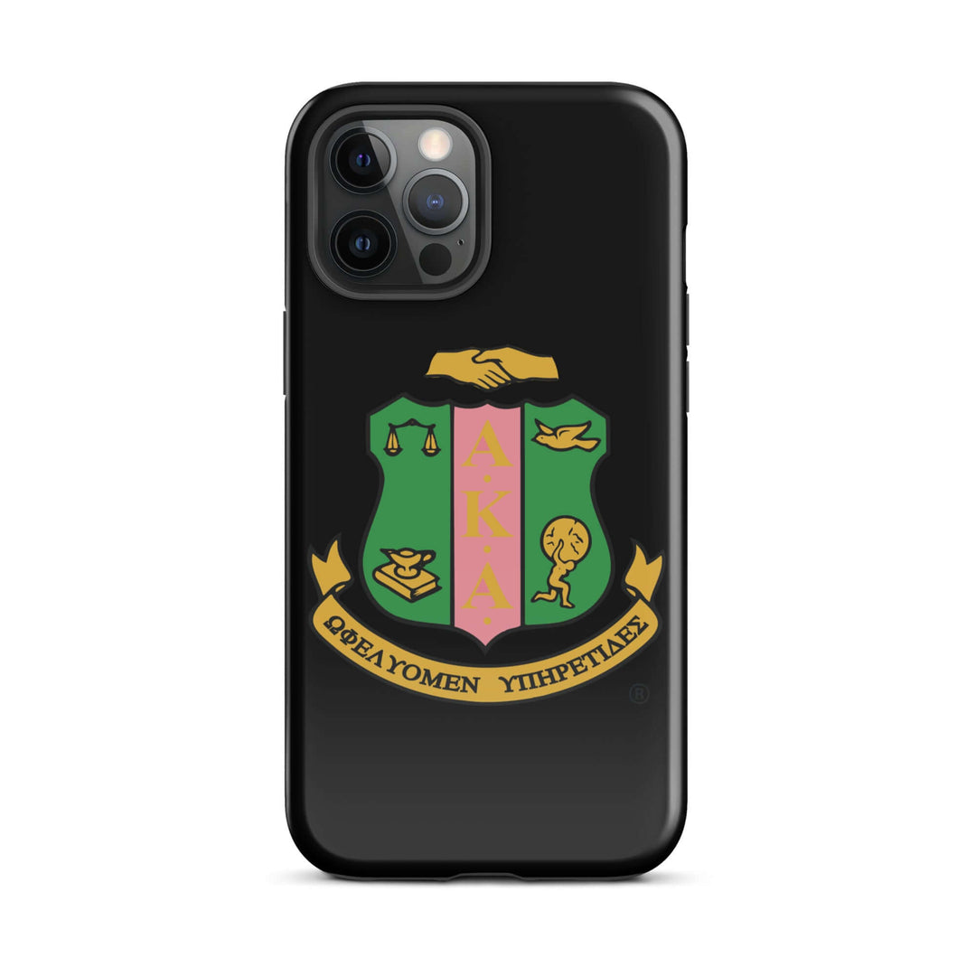 AKA Shield Tough Case for iPhone® featuring Greek gear and sorority paraphernalia, combining style and dual-layer protection.