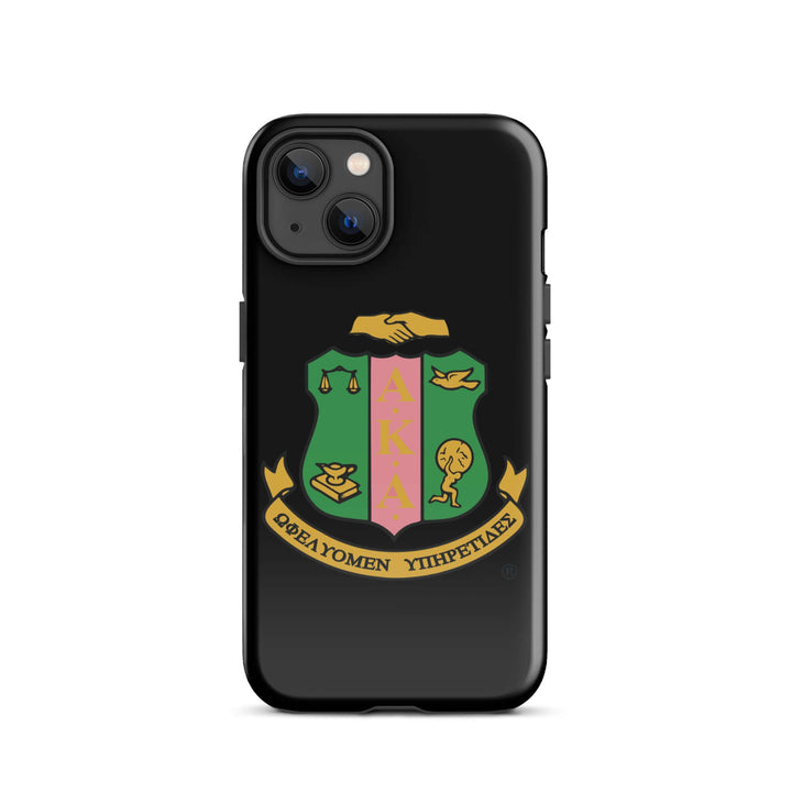 AKA Shield Tough Case for iPhone® featuring vibrant sorority design, perfect for fraternity paraphernalia and Greek gear.