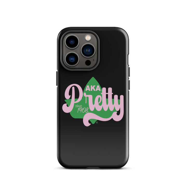 AKA Pretty Ivy iPhone case featuring vibrant colors, stylish design, and dual-layer protection for sorority and fraternity enthusiasts.