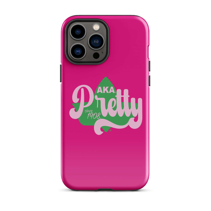 AKA Pretty Pink Ivy Tough Case for iPhone® - Stylish sorority gear with dual-layer protection for your phone.