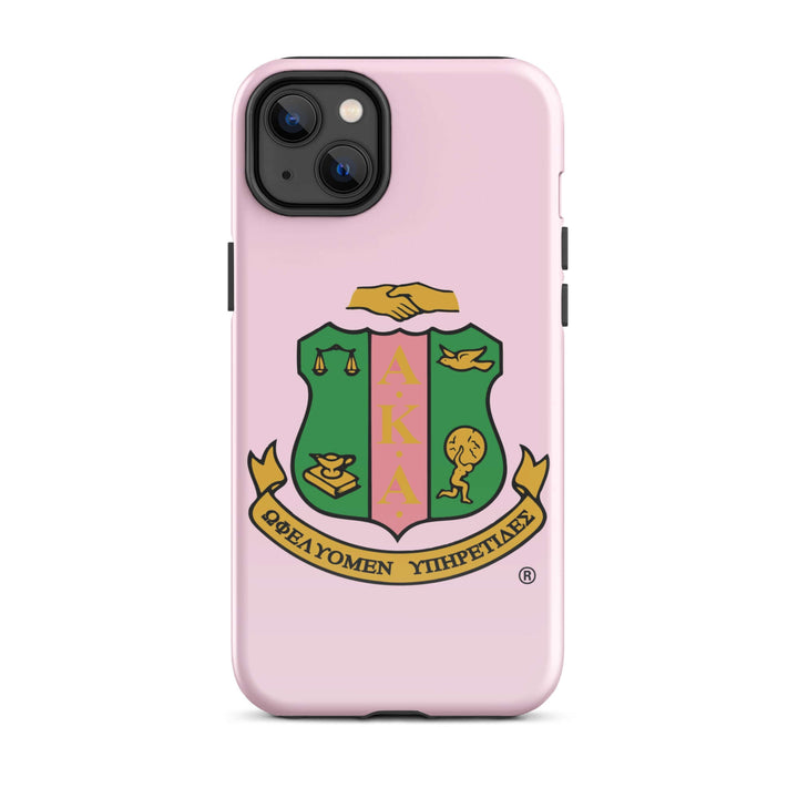 AKA Crest Tough Case for iPhone® with Greek letters, stylish sorority paraphernalia and dual-layer protection.