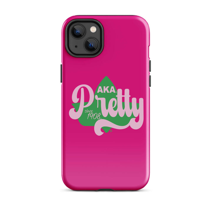AKA Pretty Pink Ivy Tough Case for iPhone® showcasing sorority pride and style, ideal Greek gear for fans.
