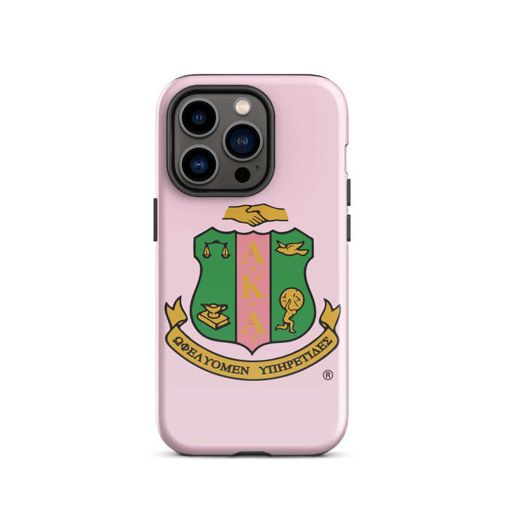 AKA Crest Tough Case for iPhone® - stylish sorority paraphernalia with dual-layer protection and vibrant design.