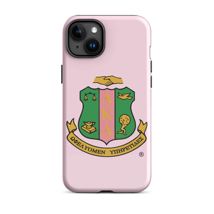 AKA Crest Tough Case for iPhone® with Greek symbols, stylish protection for sorority and fraternity paraphernalia.
