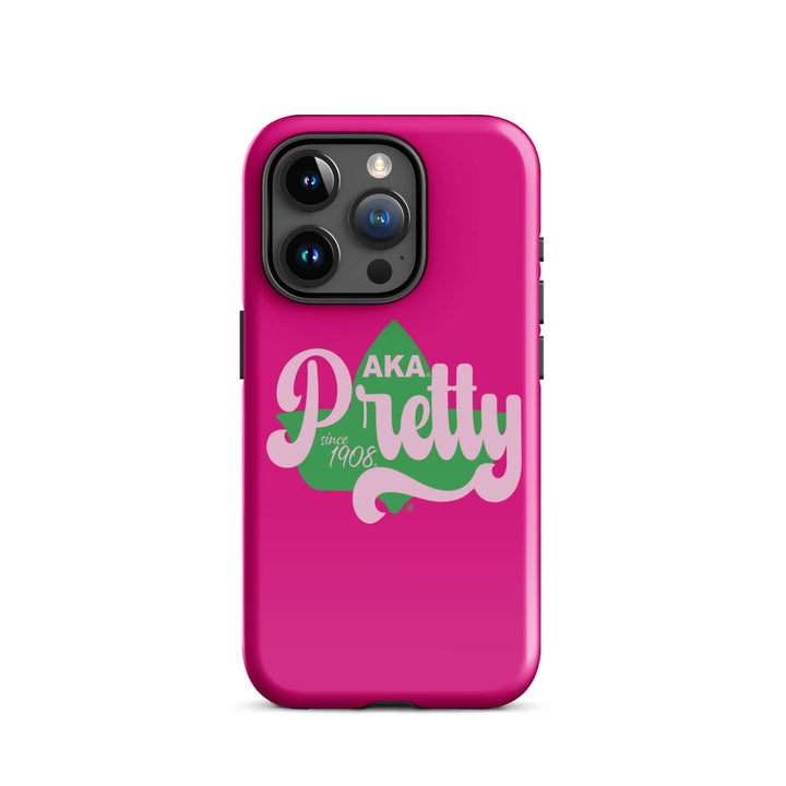 AKA Pretty Pink Ivy Tough Case for iPhone with sorority-themed design and dual-layer protection for Greek gear enthusiasts.